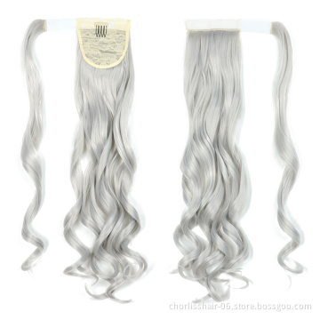 Wholesale Hot Sale Chorliss Natural Indian Virgin Cheveux Afro Curly Hair Ponytail For Black Women Synthetic Ponytail Extensions